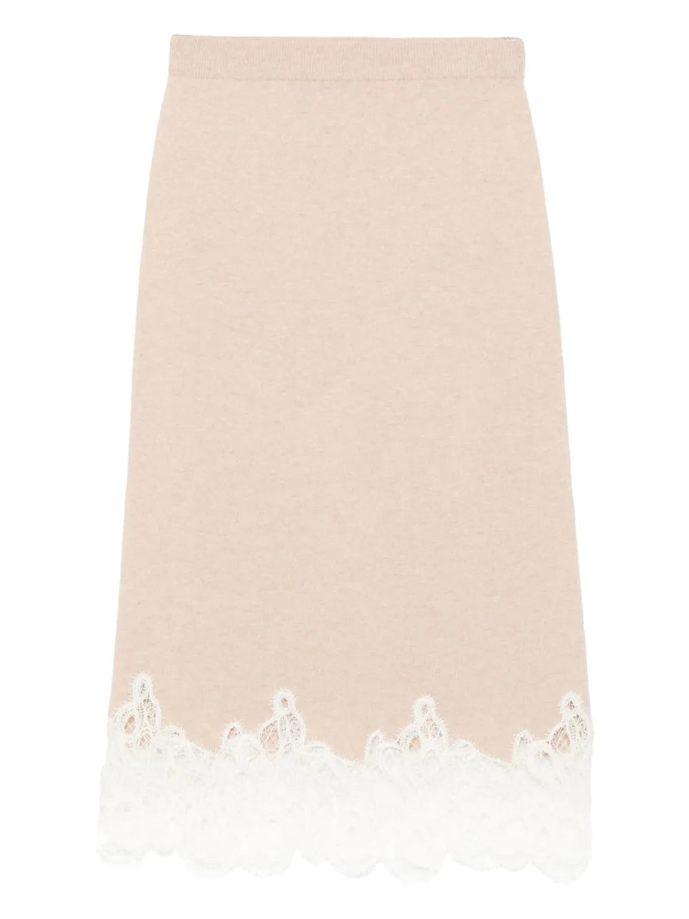 lace-trimmed pencil skirt