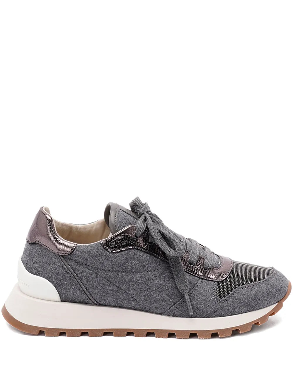 textured lace-up sneakers