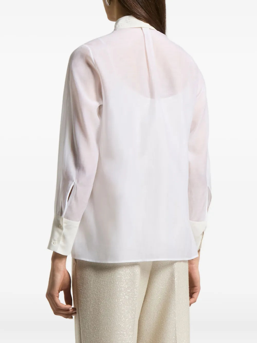 embroidered-collar shirt