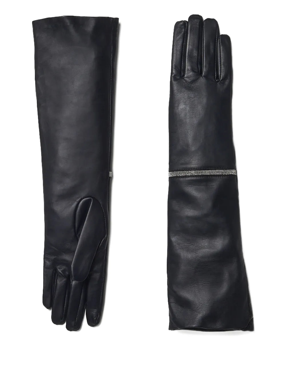 guantes largos de cuero con cremallera