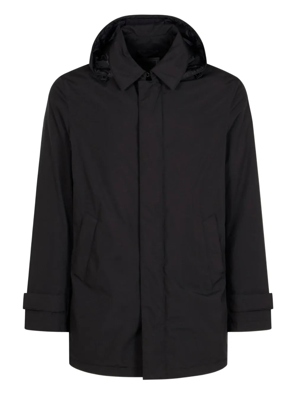 concelaled front hooded jacket
