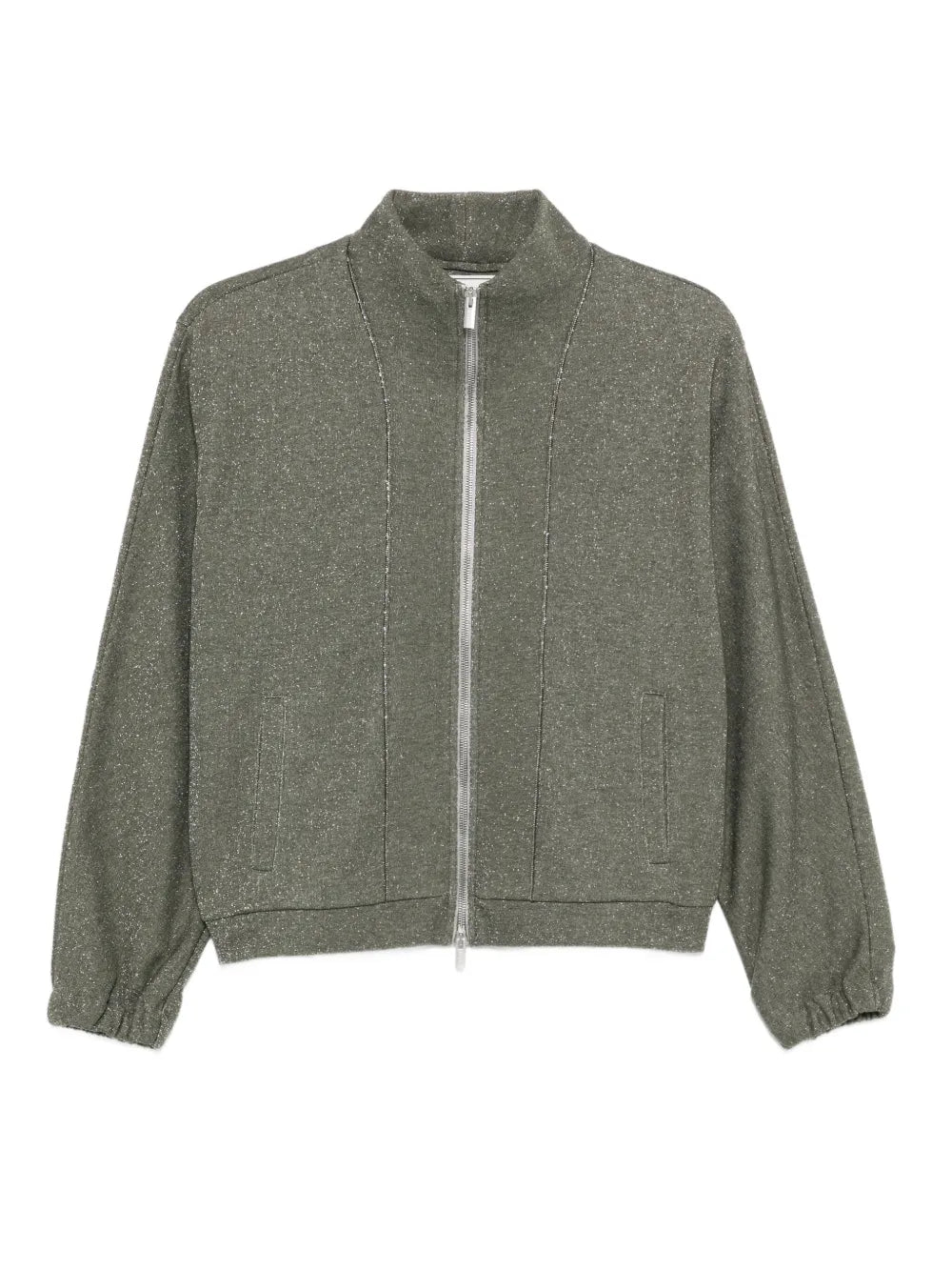 sudadera con cremallera y purpurina