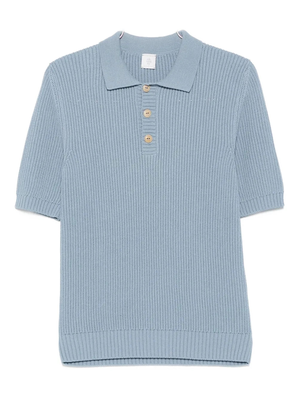 ribbed cotton polo shirt