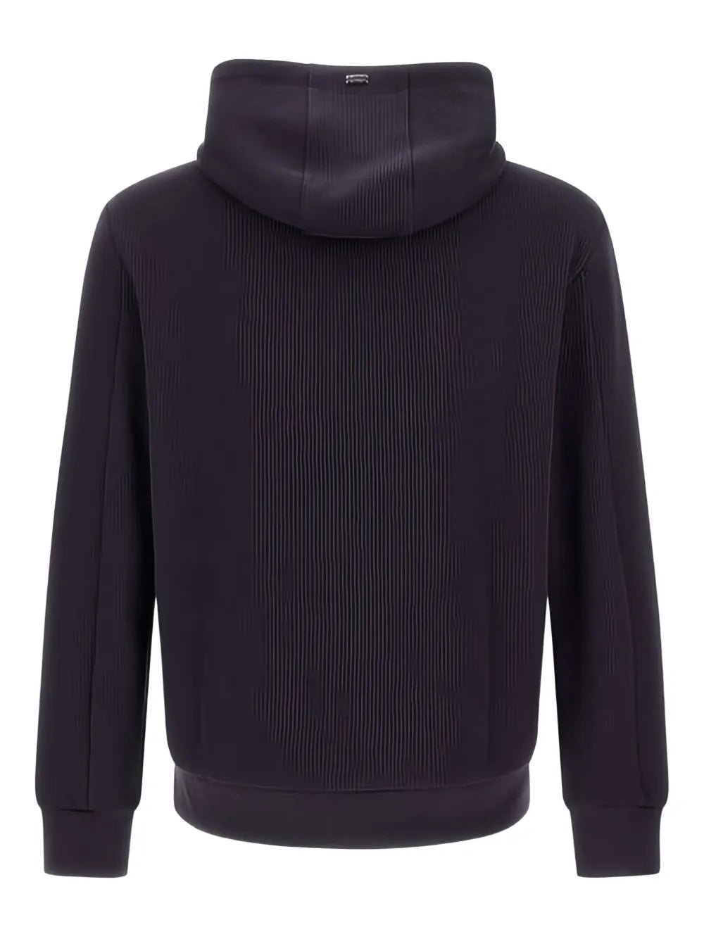 ribbed panelled zip-front hoodie
