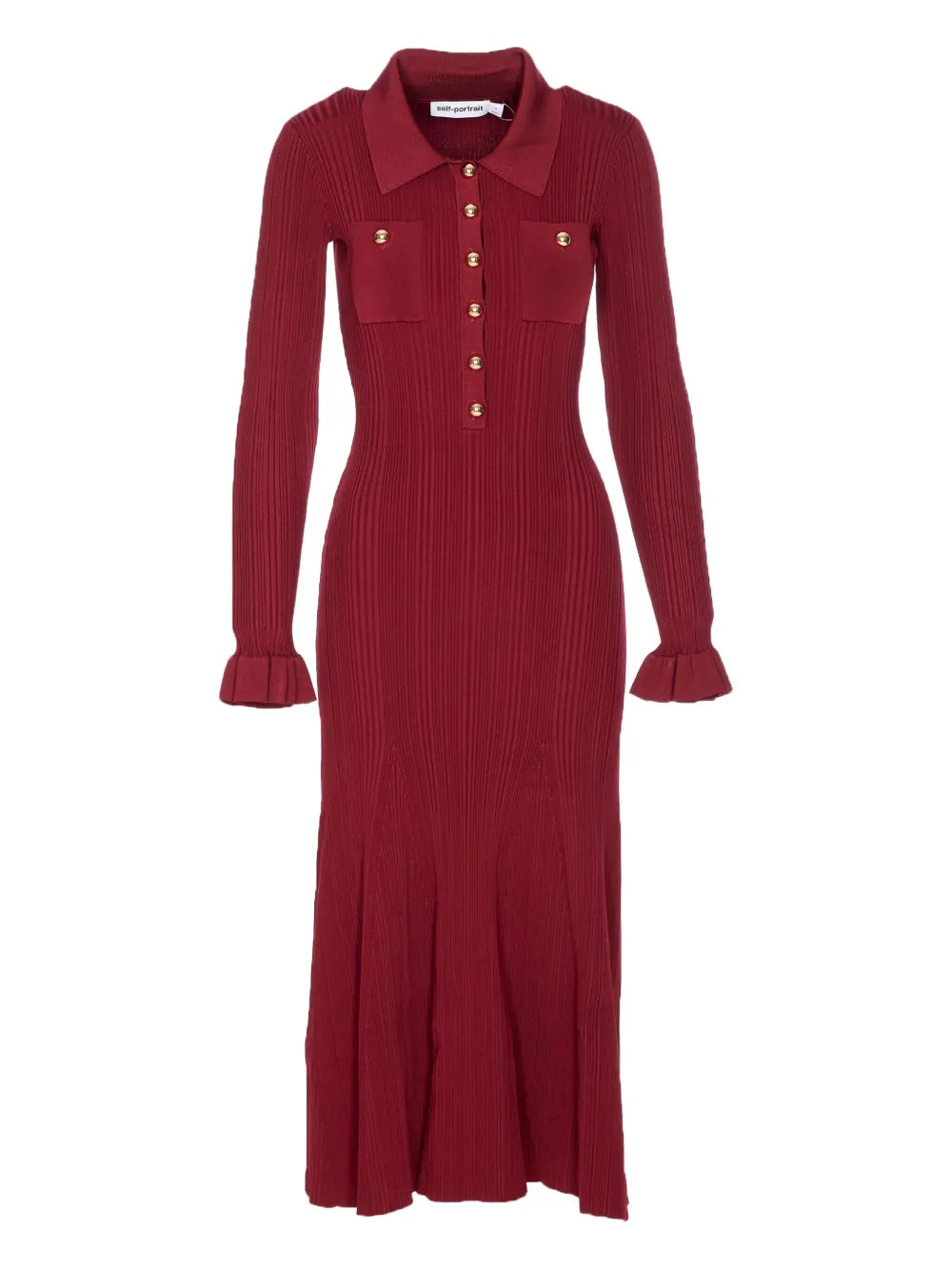 ribbed button-front dress