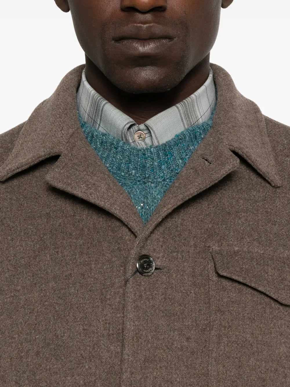 button-fastening patch-pocket jacket
