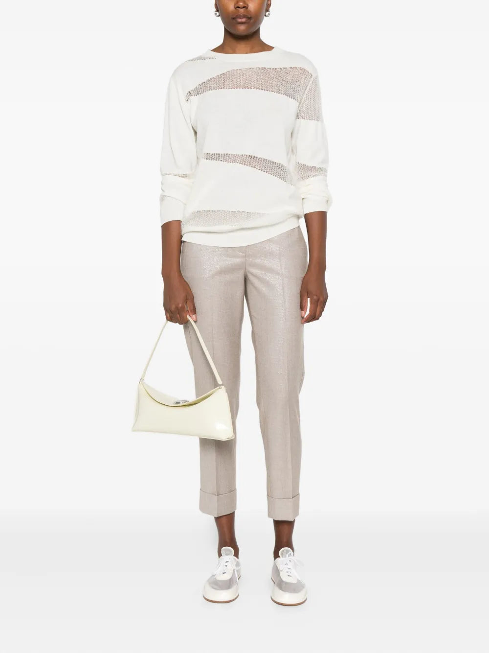 mesh-panel sweater