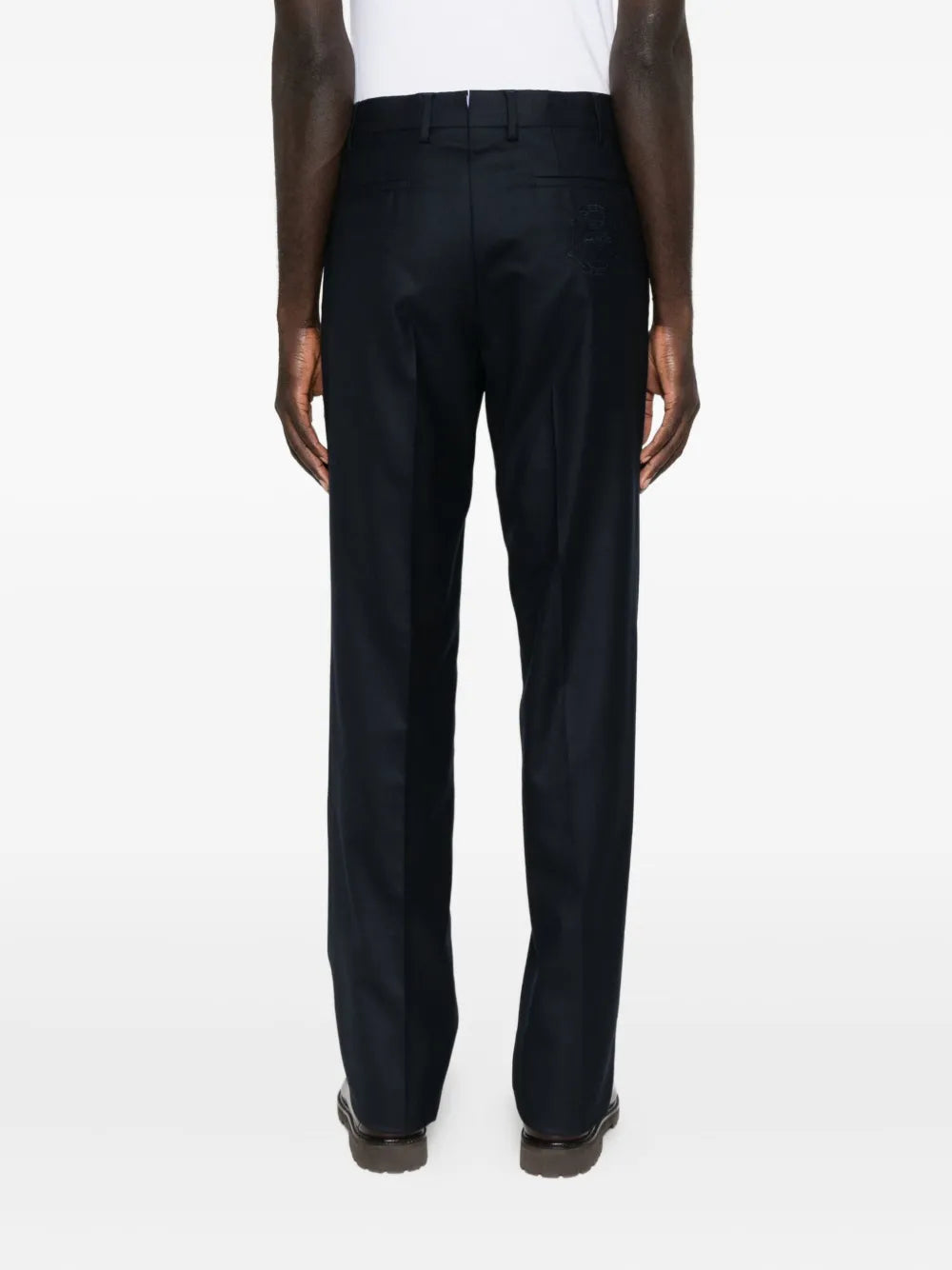 pressed-crease wool trousers
