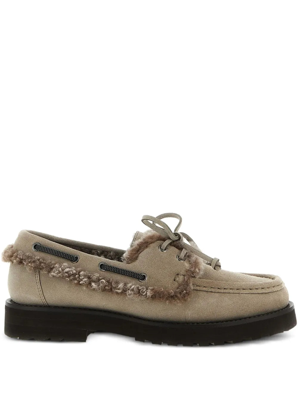 mocasines de ante con forro de borreguillo
