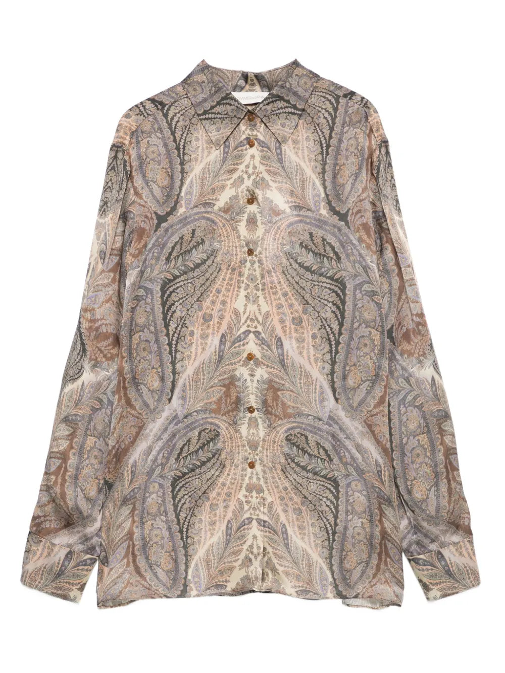 paisley-print front-button shirt