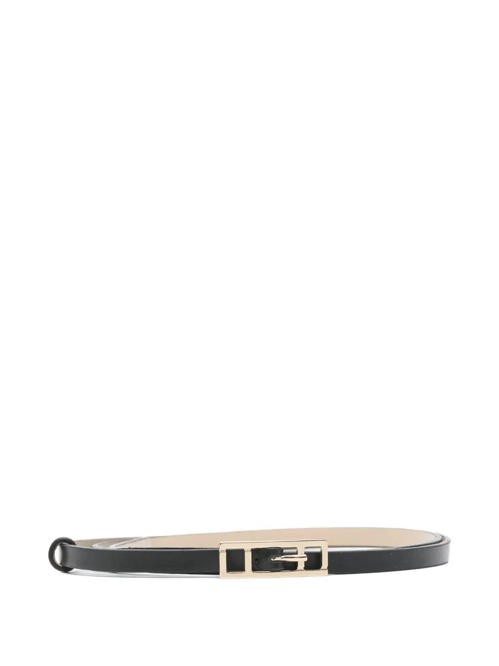 rectangular-buckle leather belt