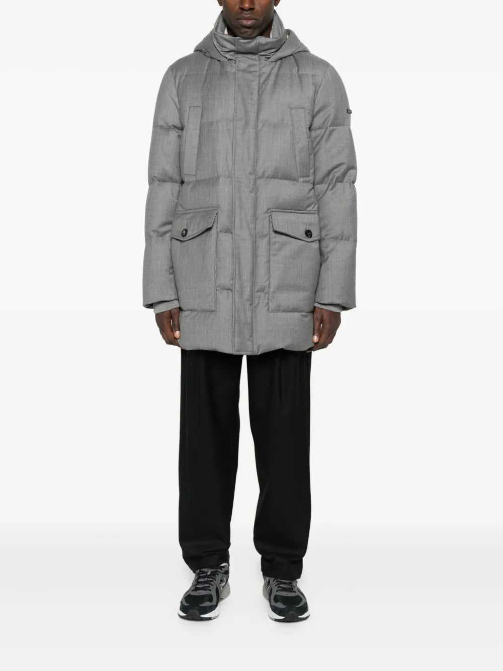 hooded quilted coat
