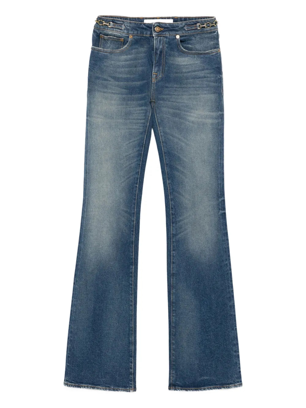 buckle-embellished flared jeans
