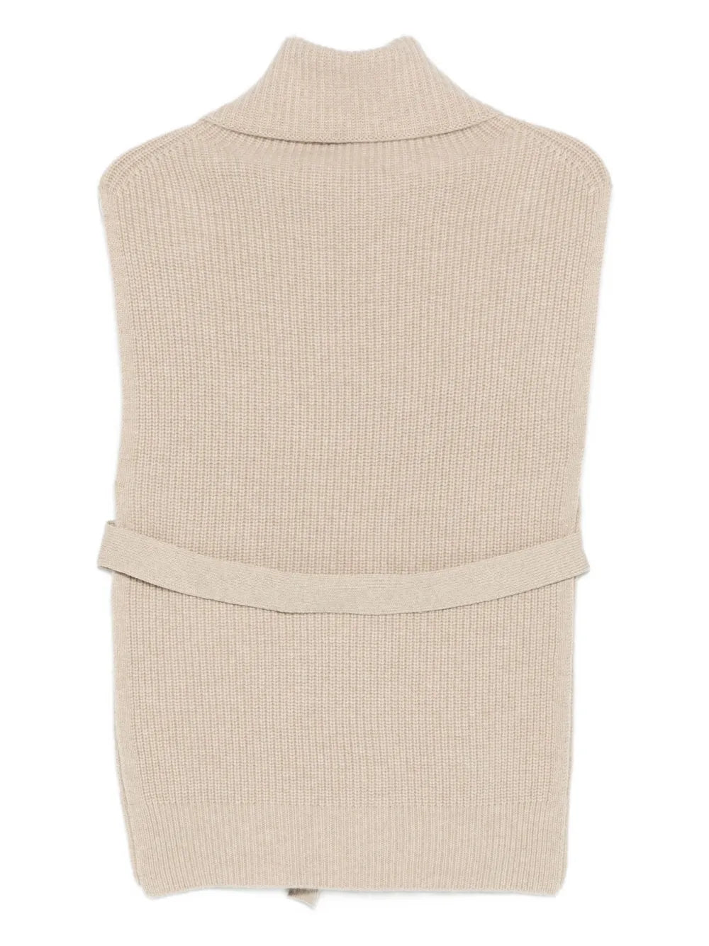 roll-neck belted knitted top