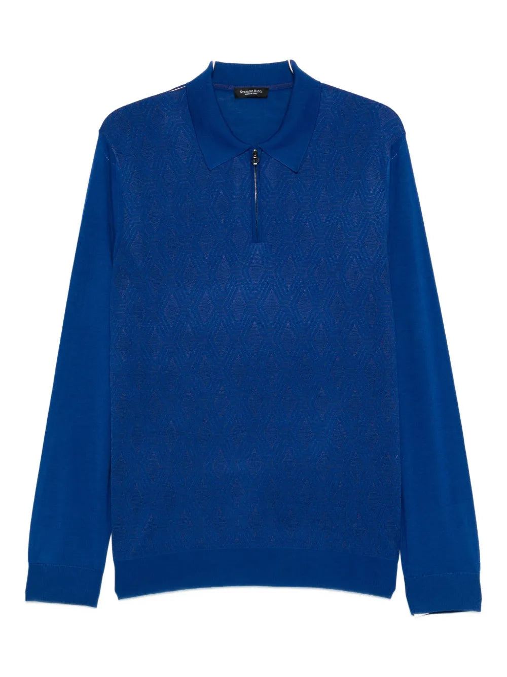 zip-fastening polo shirt