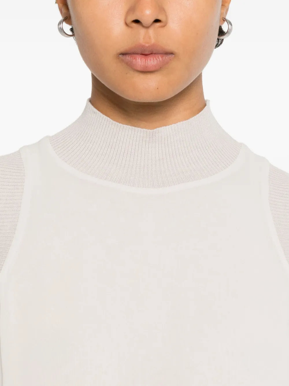 ribbed high-neck top