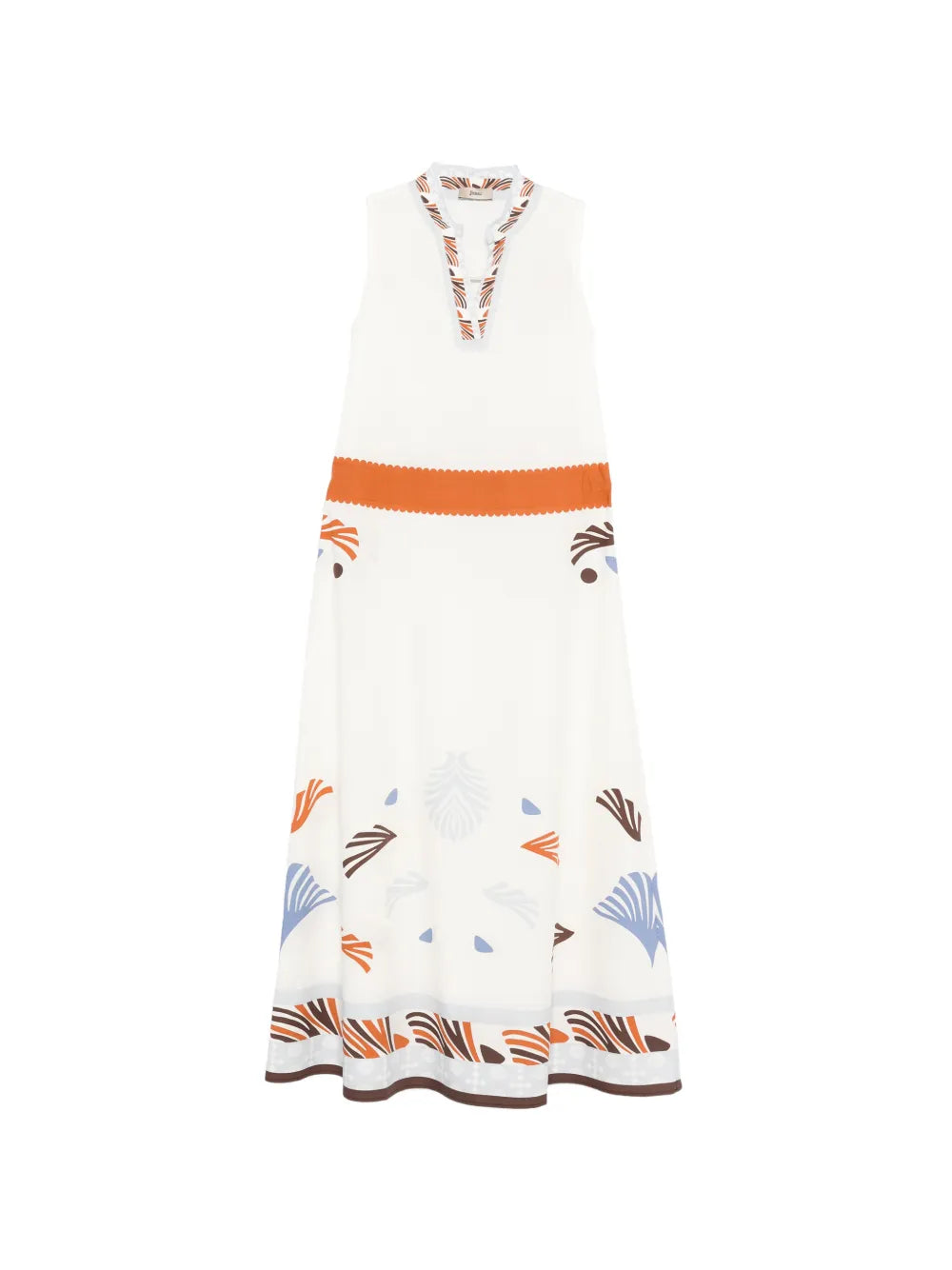 vestido midi con bajo estampado