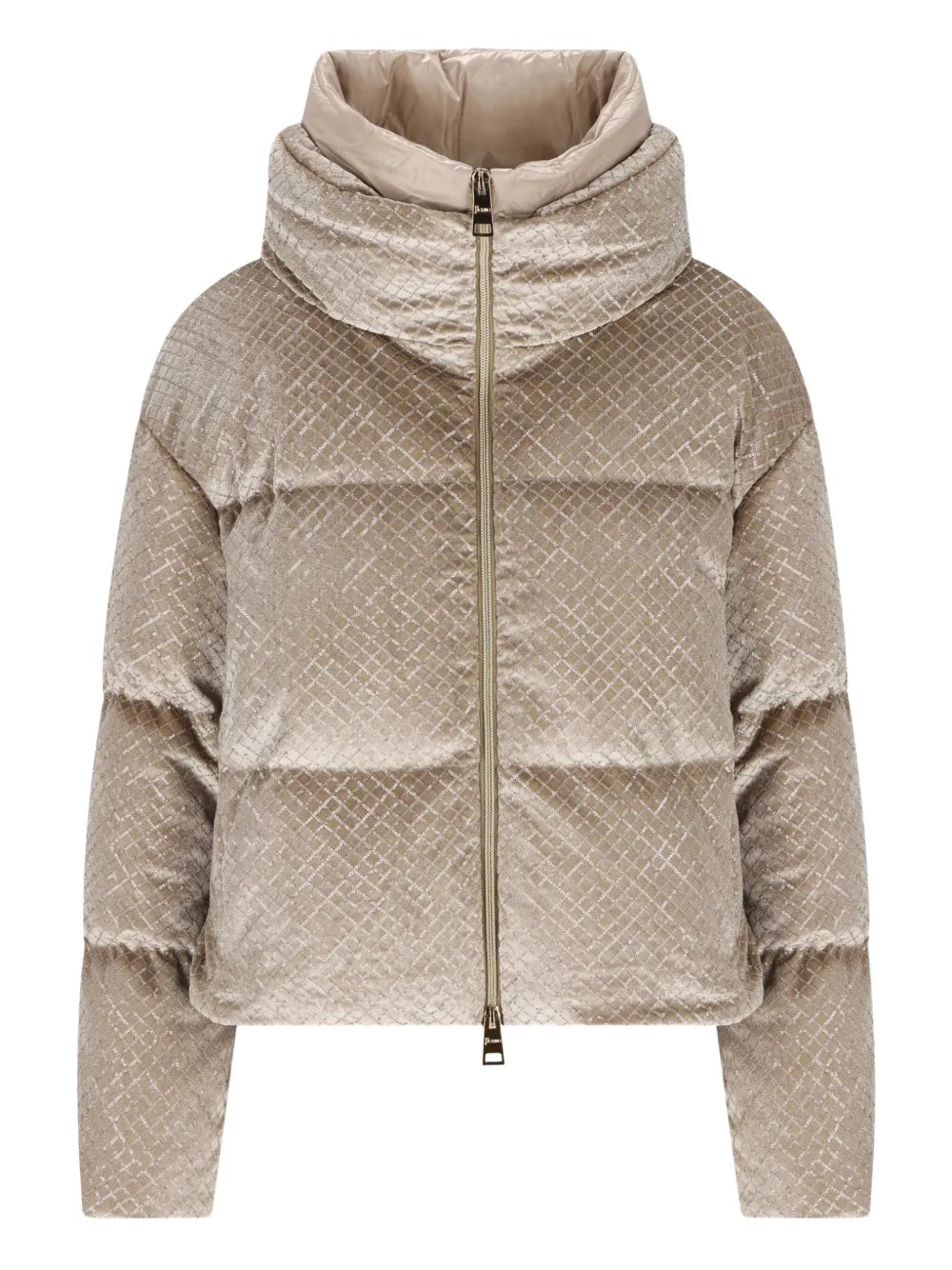 high-neck sequin jacket