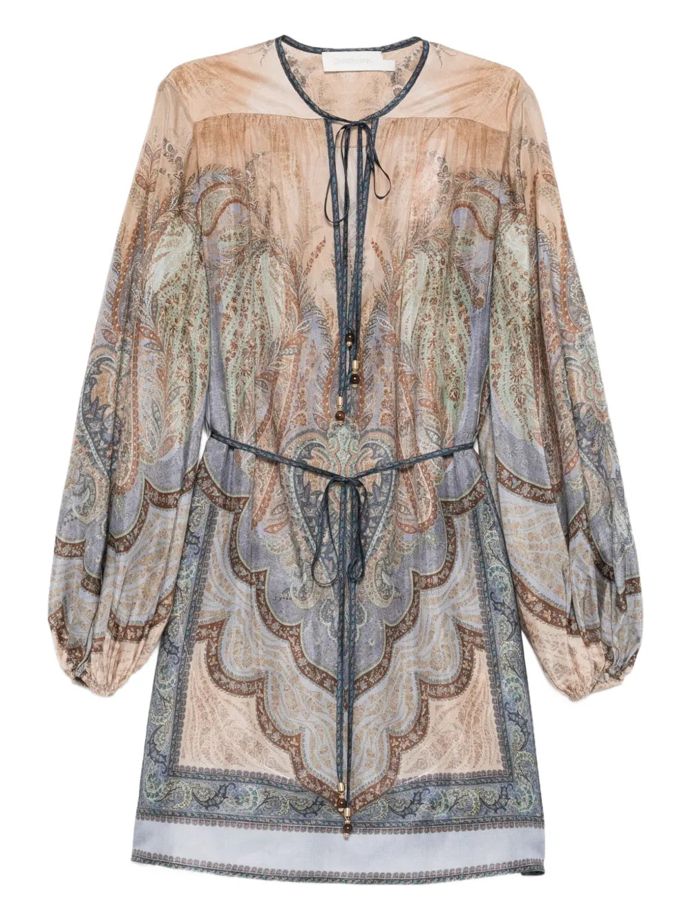 Wanderlust tie-neck mini dress