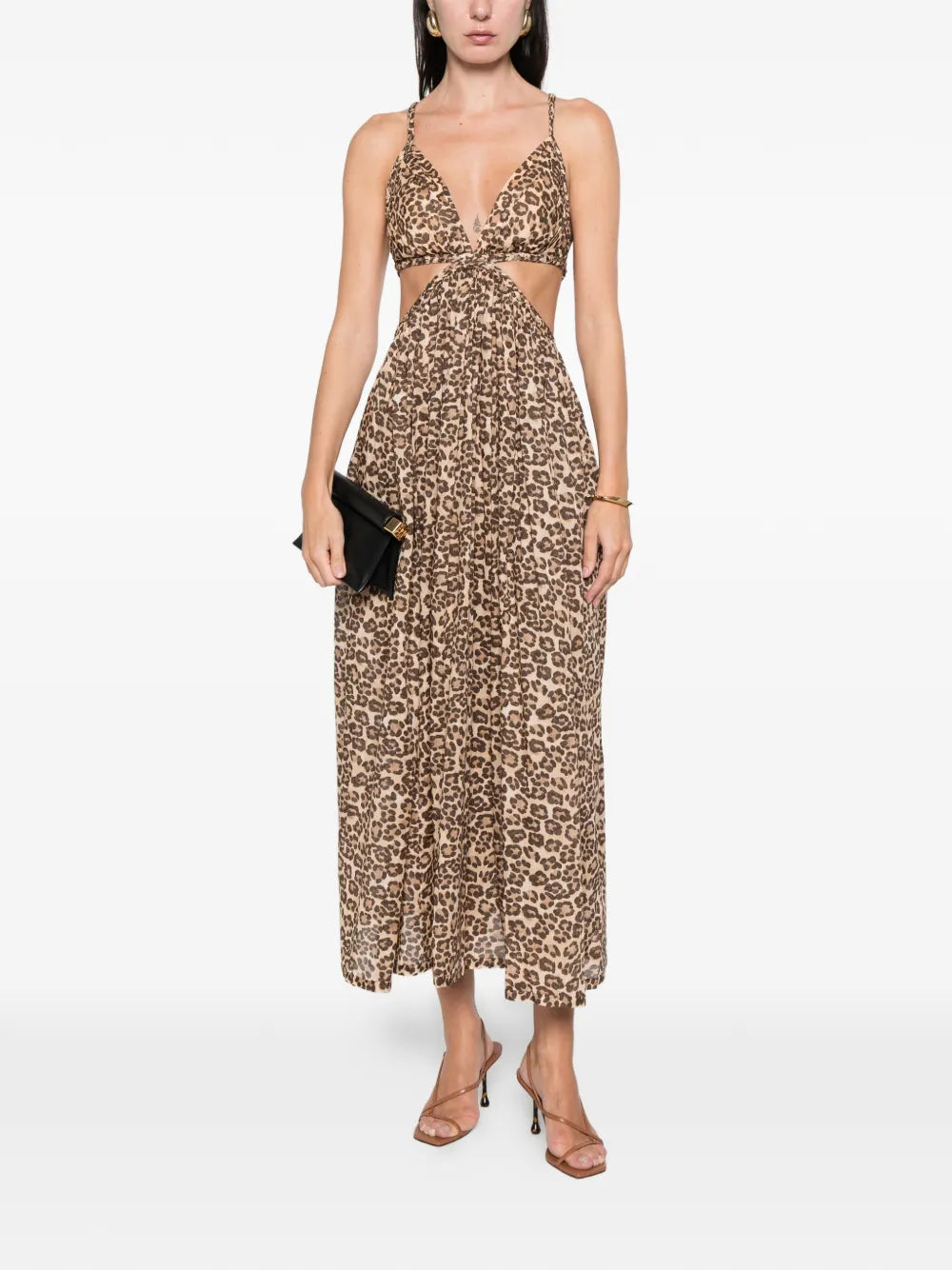 Wanderlust braid-trim midi dress