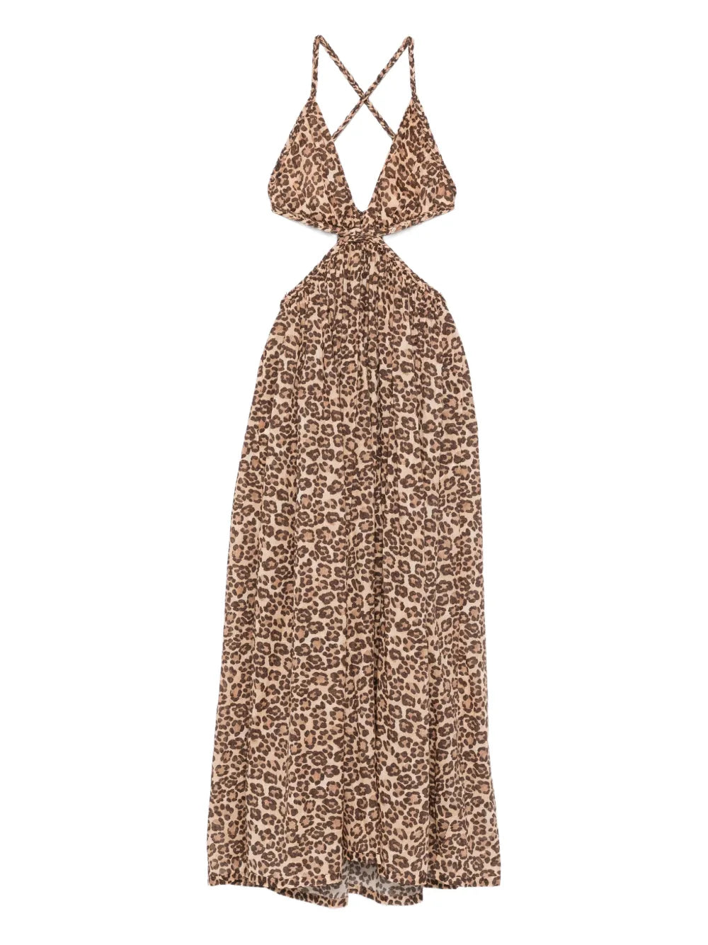 Wanderlust braid-trim midi dress