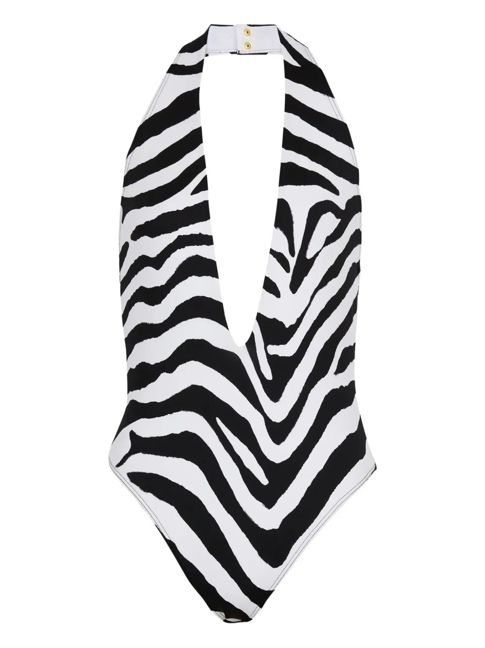 zebra-print swimsuit