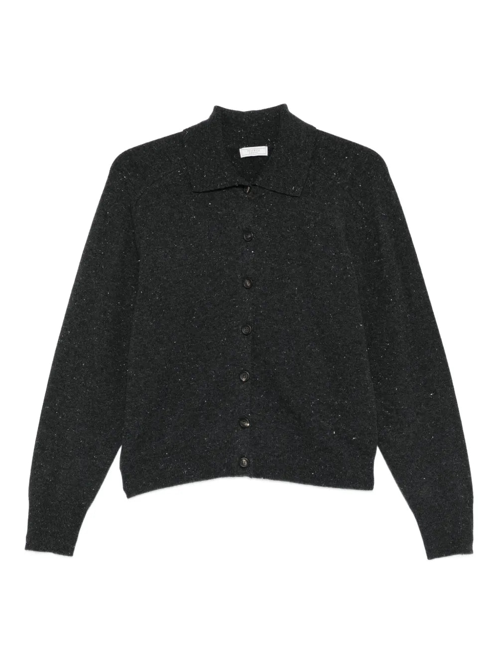 speckled-pattern collared cardigan