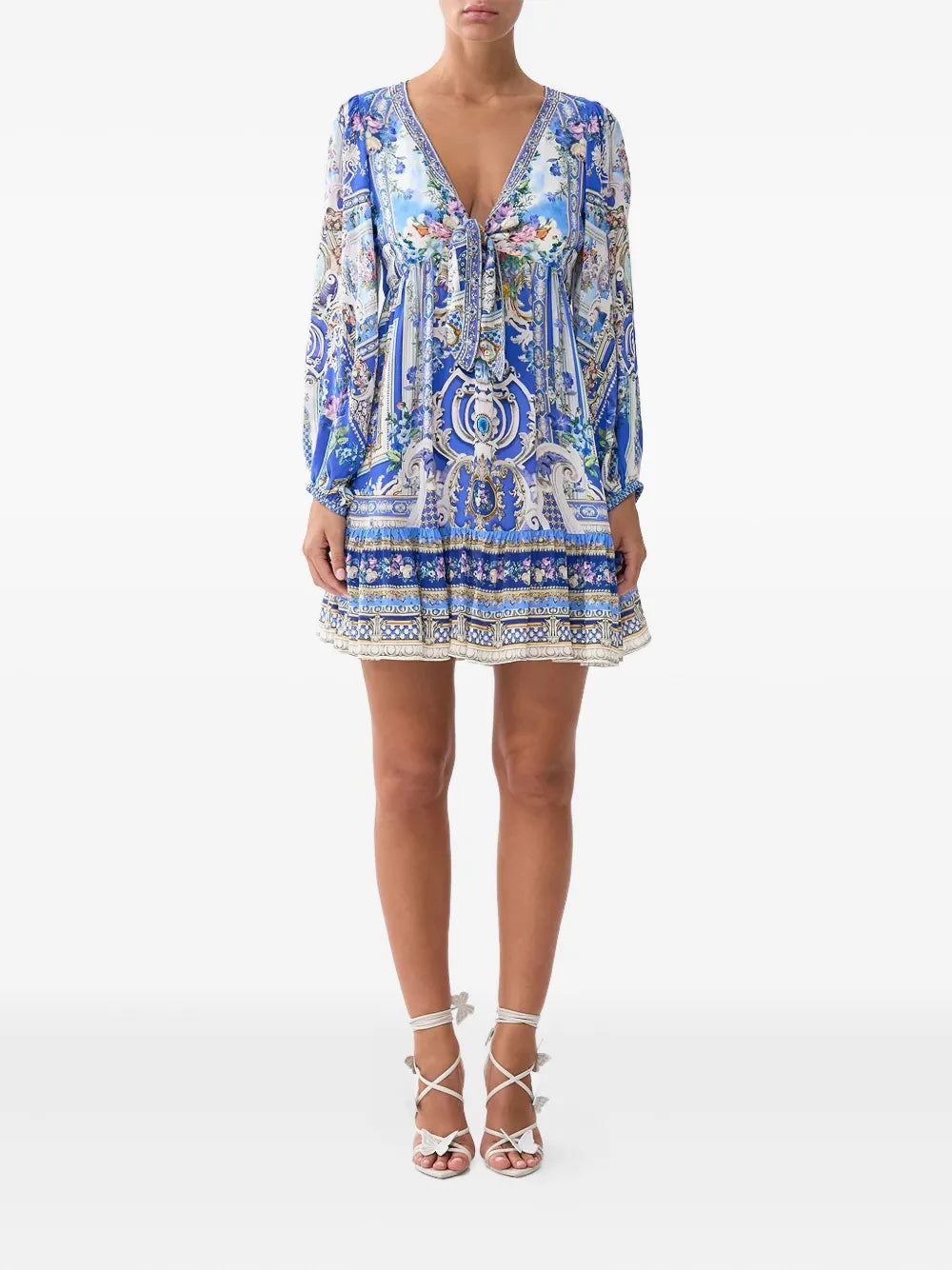 Ottoman Opulence V-neck mini dress