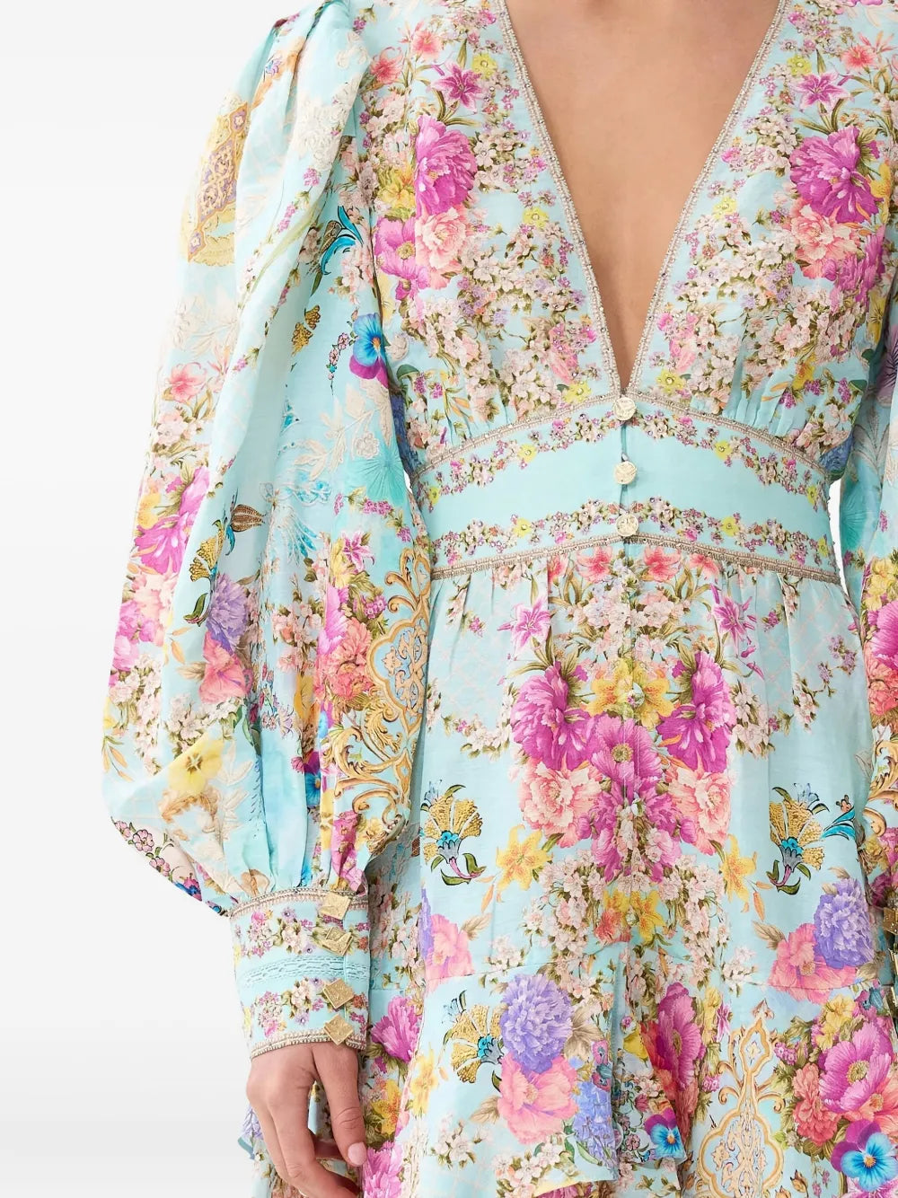 Bazaar Blooms frilled mini dress