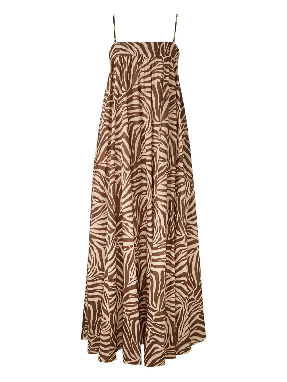 Vestido midi estampado de cebra Wanderlust