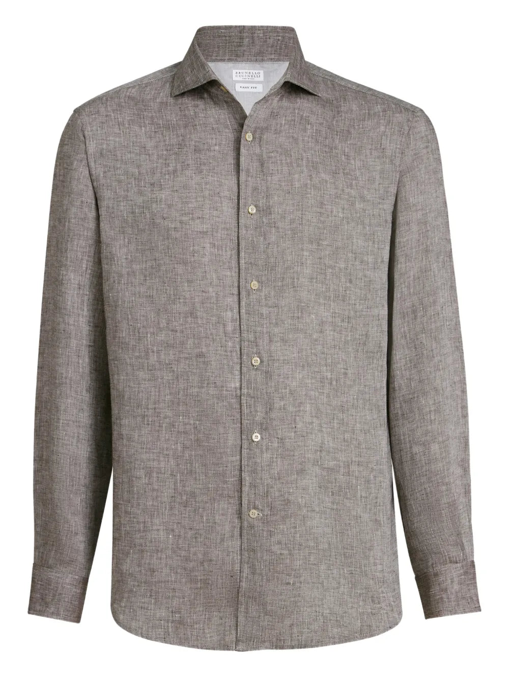 Linen easy fit shirt with spread collar