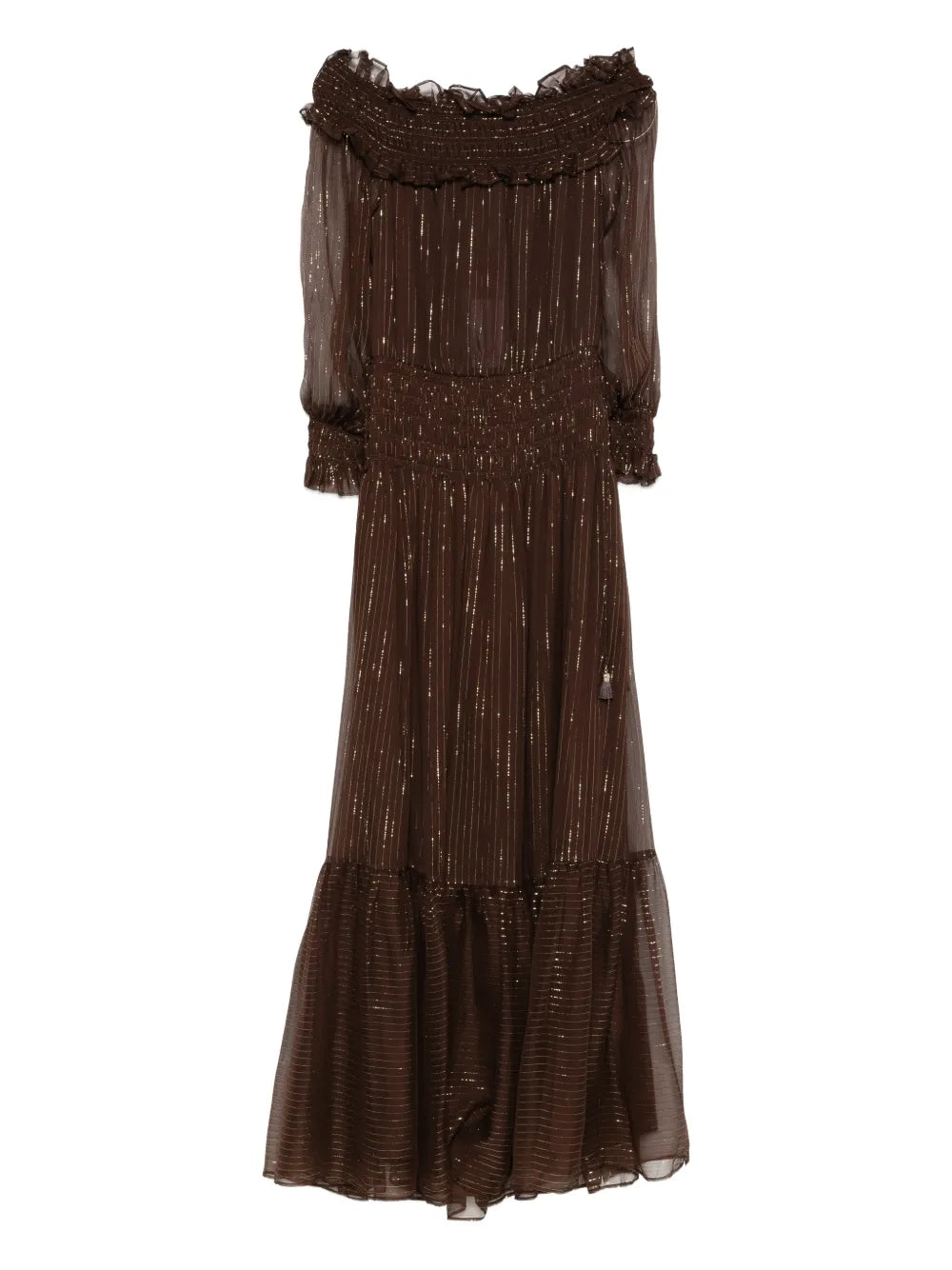 vestido largo de georgette