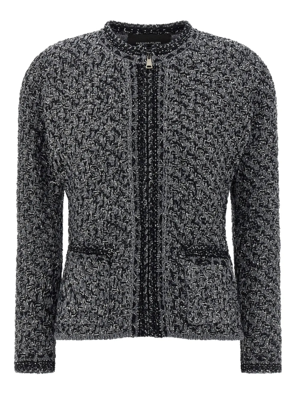 Chaqueta de tweed con efecto lentejuelas