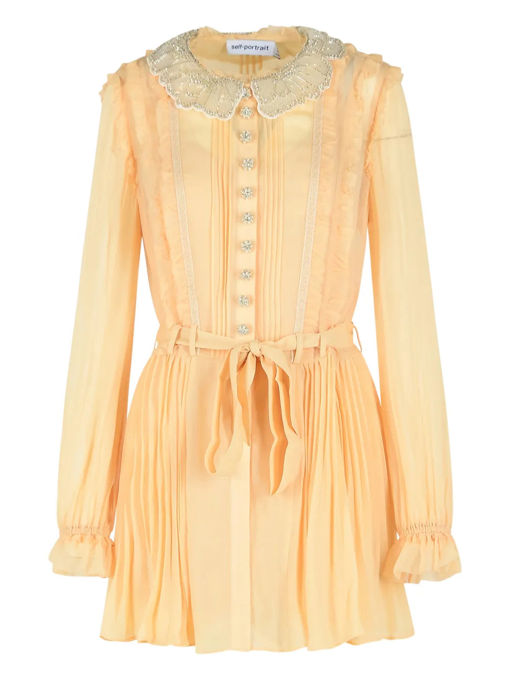 pleated mini dress