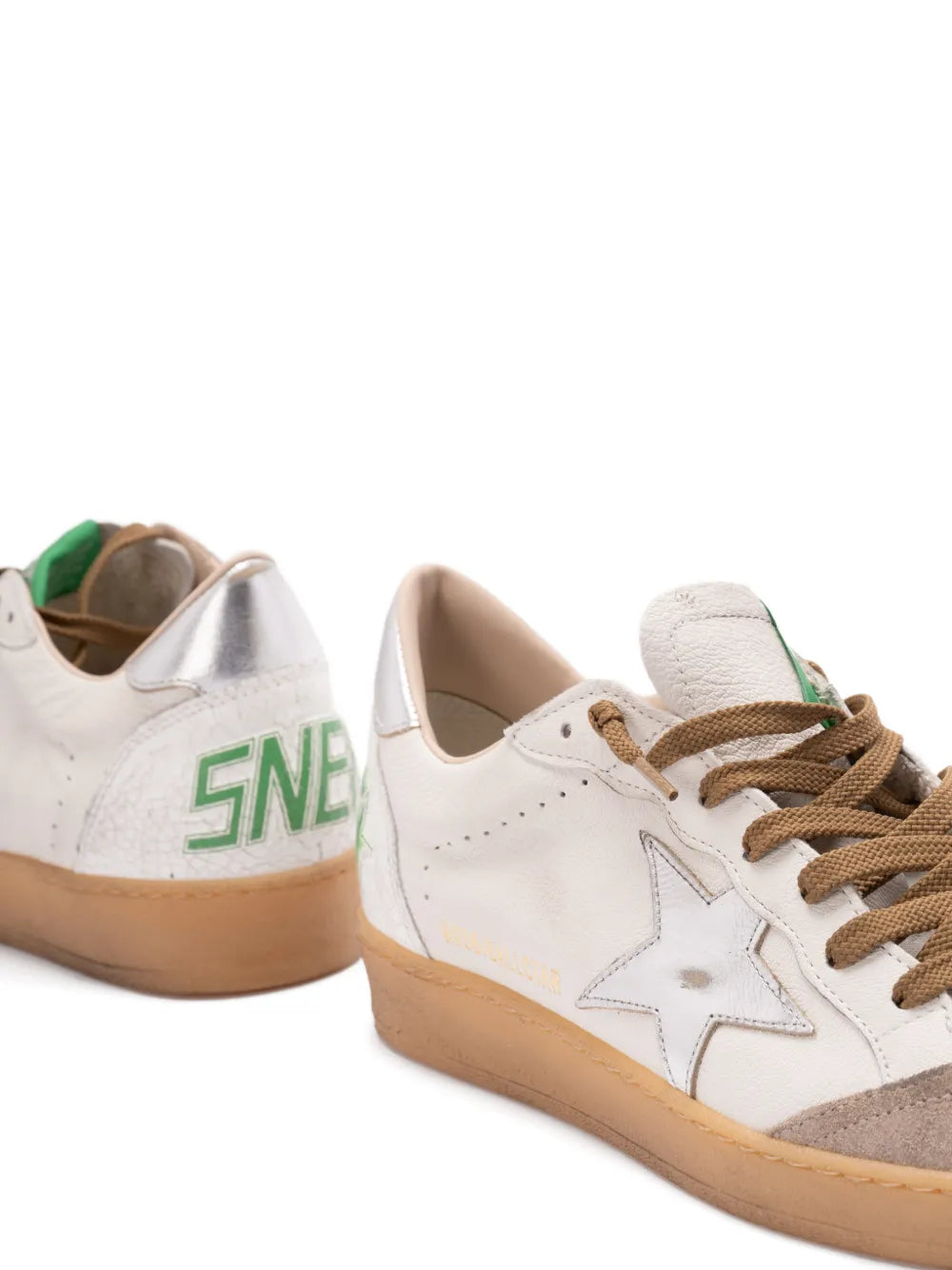 star-applique leather sneakers