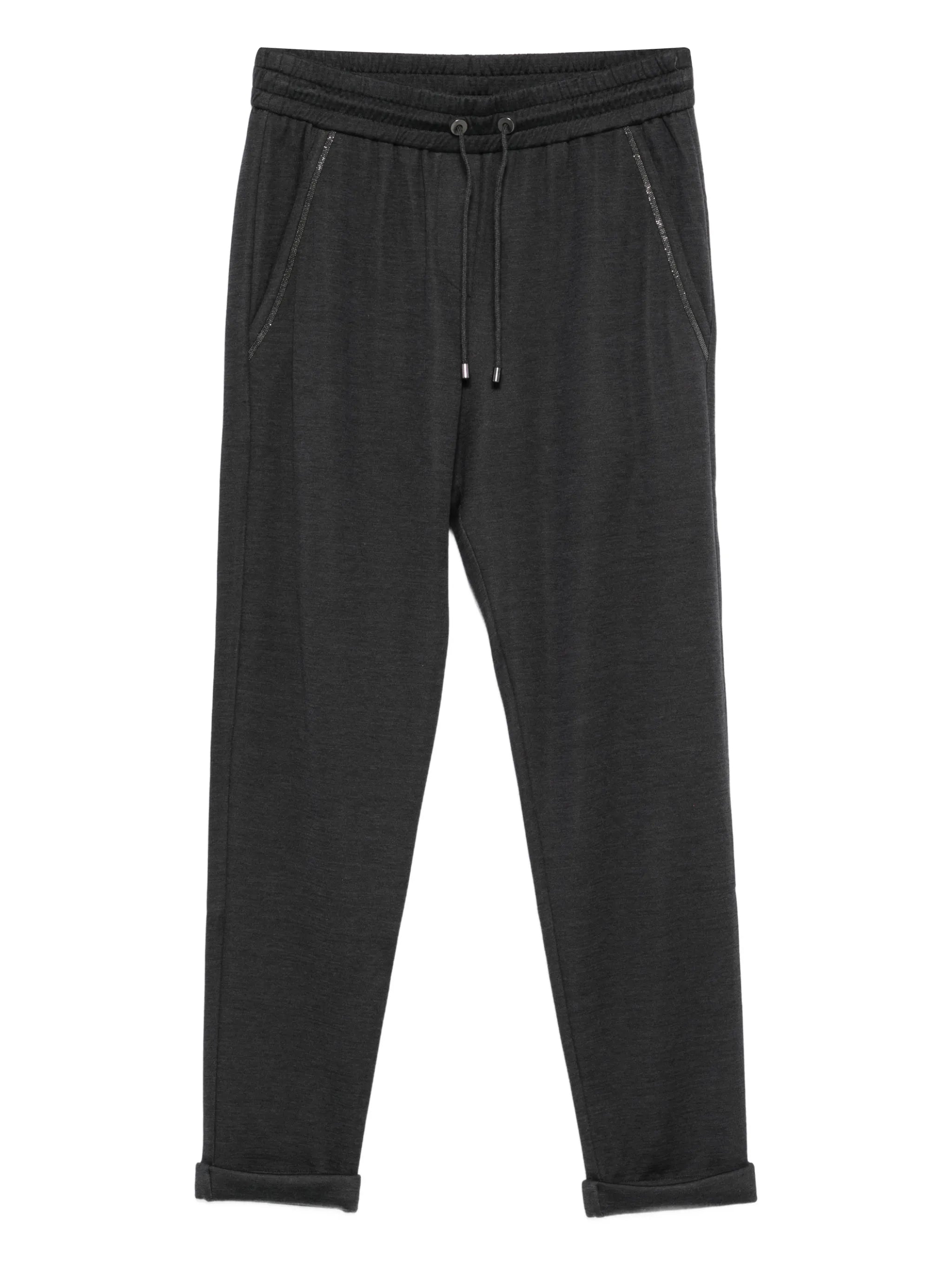 grey track pants