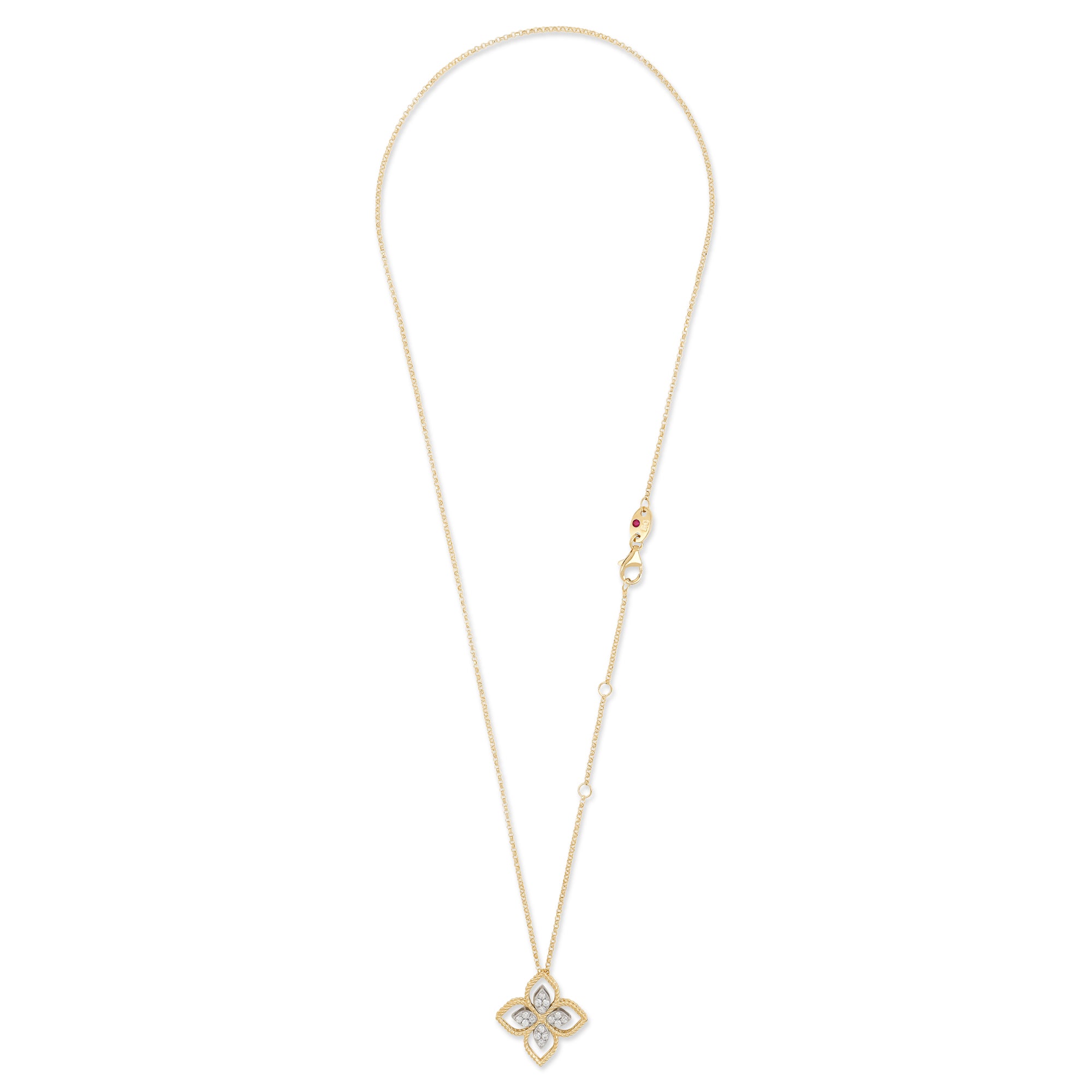 18kt yellow gold Princess Flower Dubai diamond necklace
