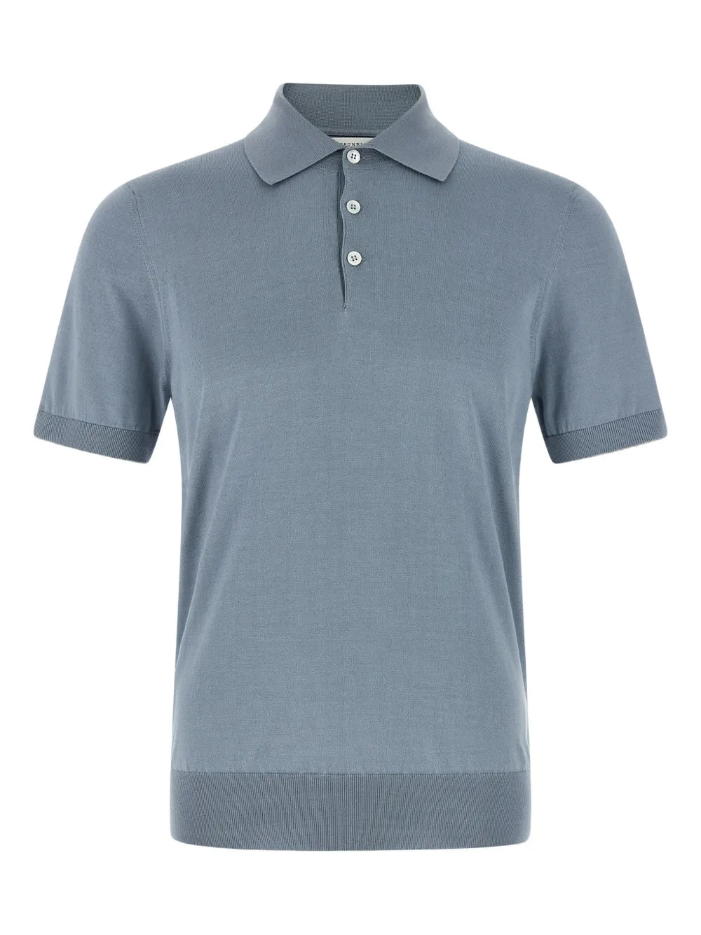 contrasting-piping cotton polo shirt