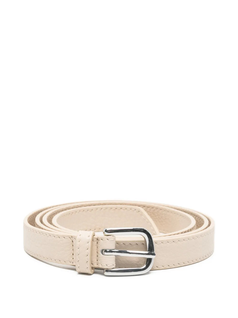 metal-buckle leather belt