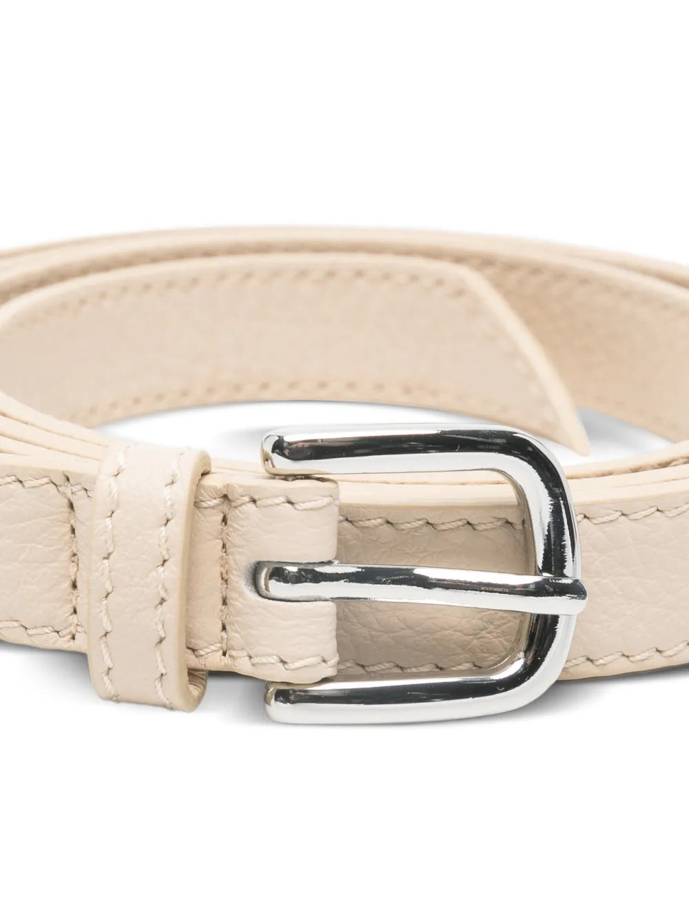 metal-buckle leather belt