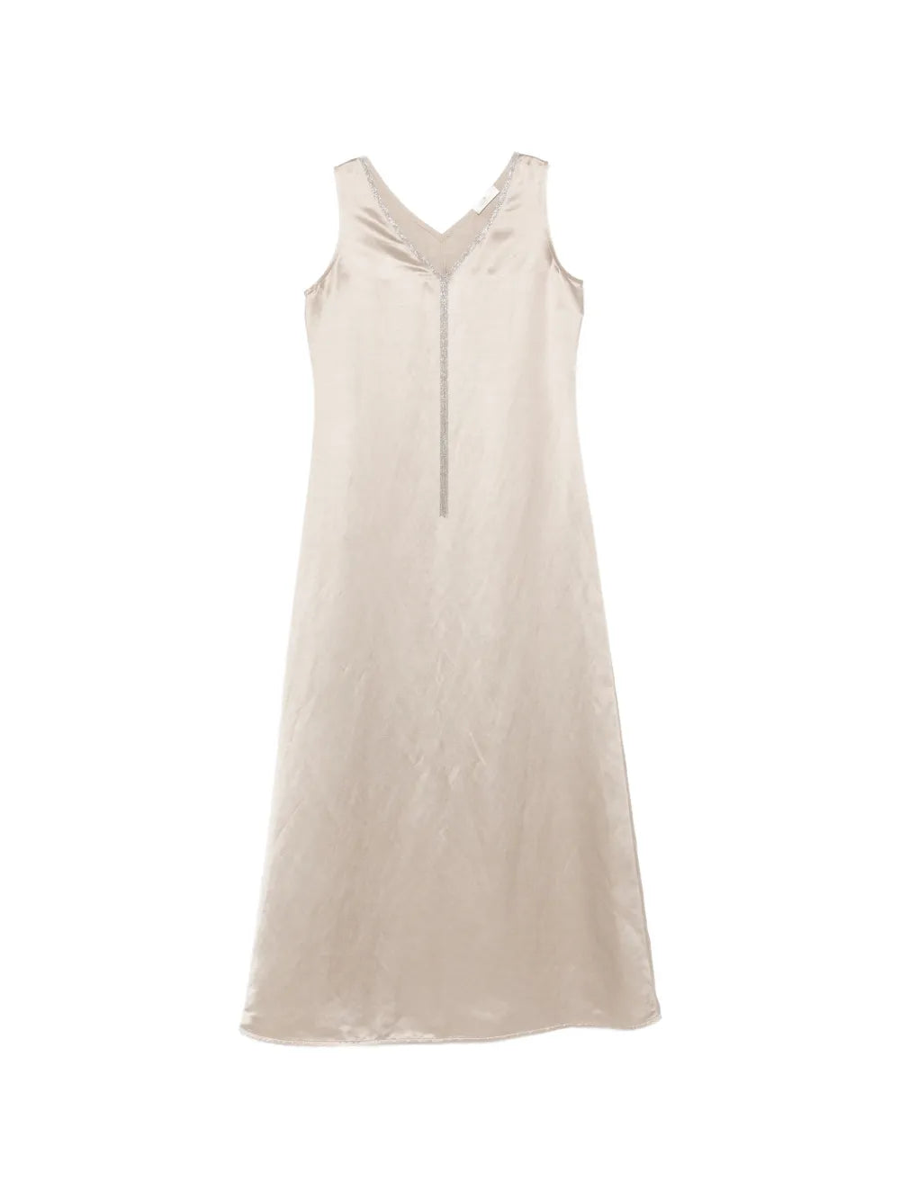 Vestido midi con cuello en V y adornos
