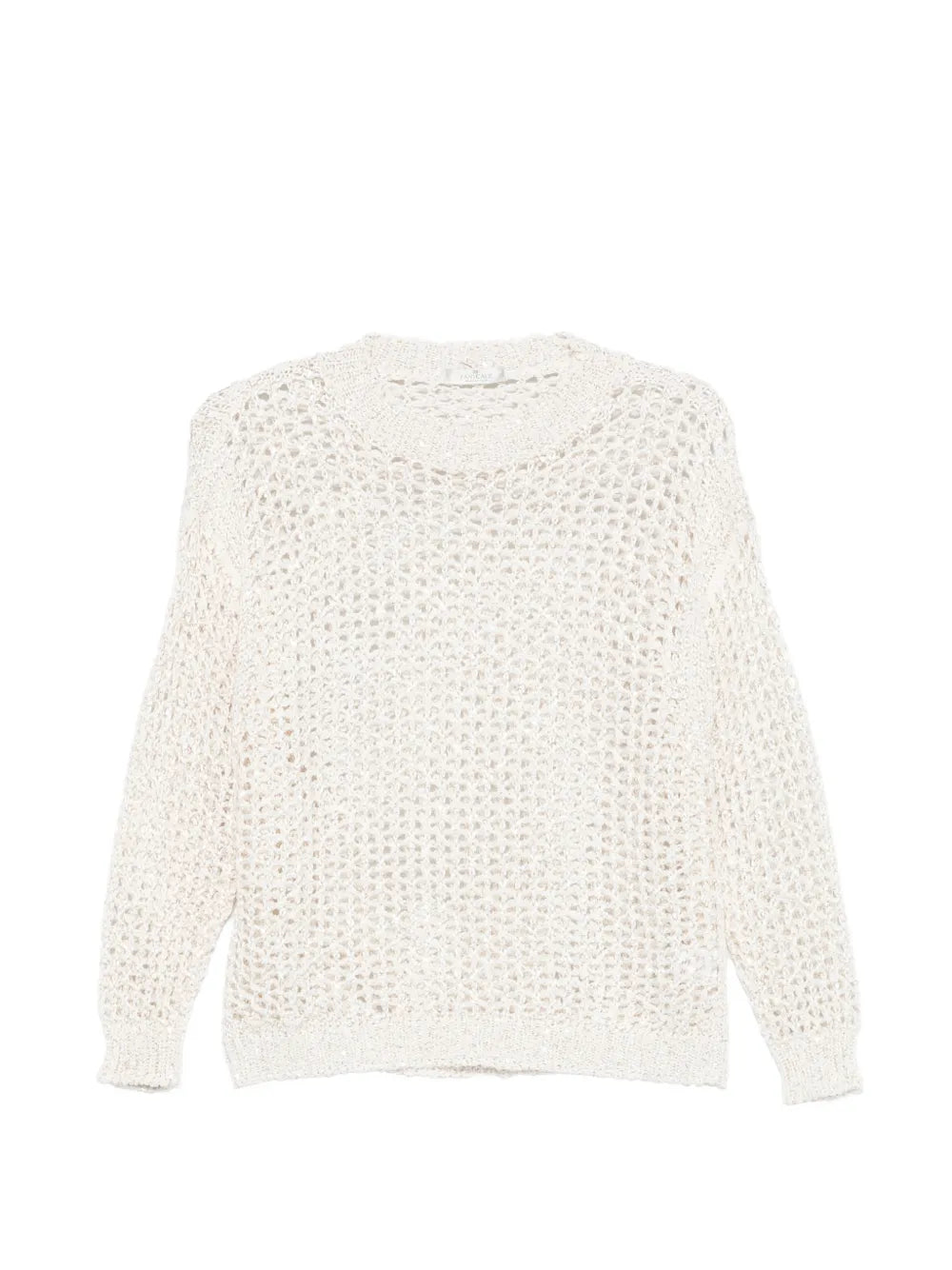 open-knit crew-neck sweater