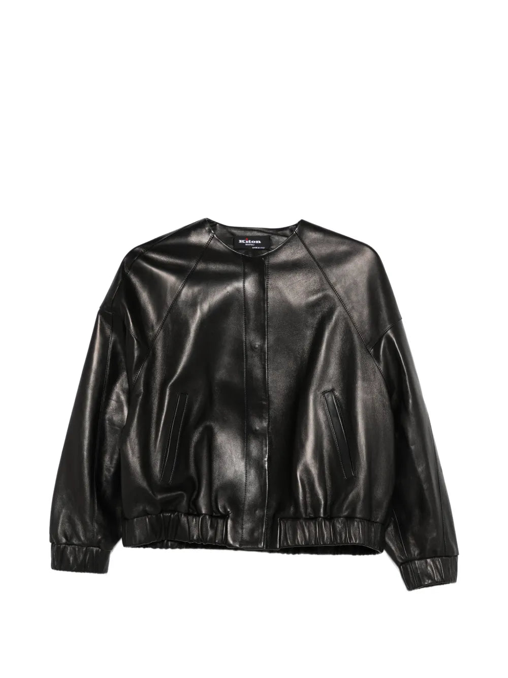 chaqueta de cuero acanalada