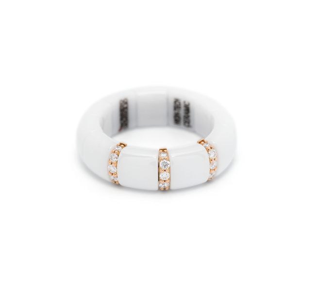 anillo en oro rosa de 18kt con diamantes 