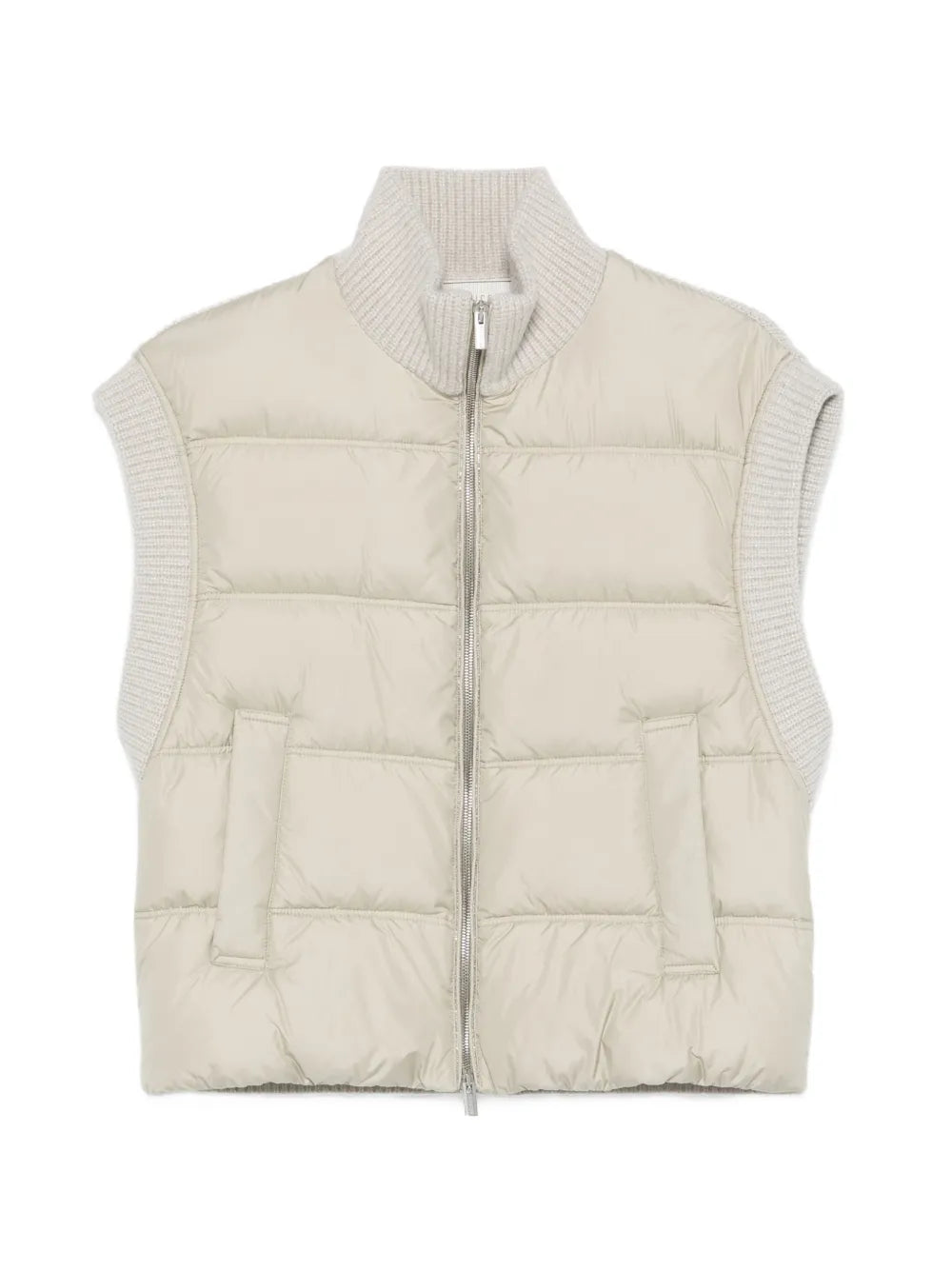 quilted ribbed gilet