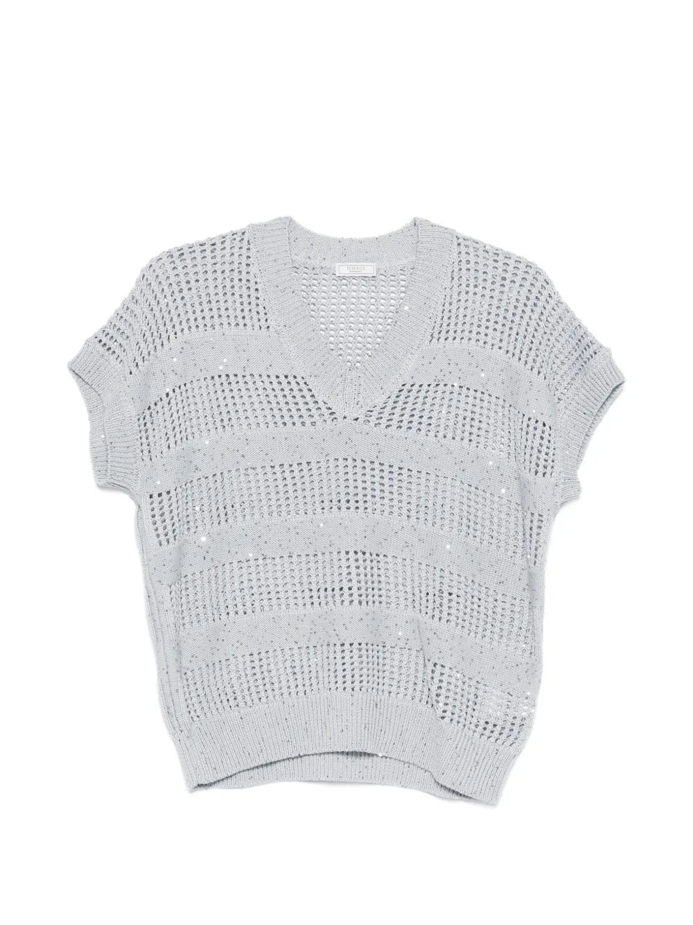 jersey con escote en V y lentejuelas