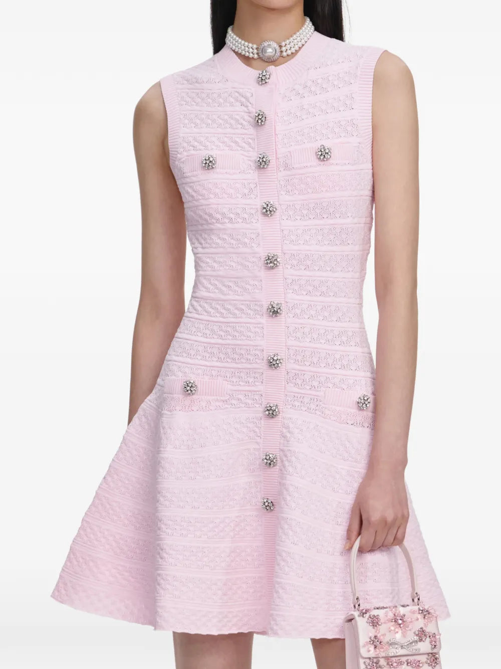 buttoned A-line mini dress