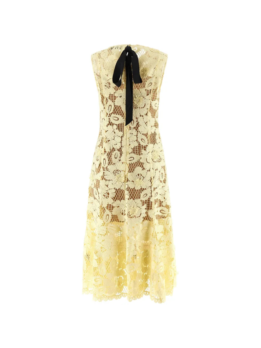 crochet-lace midi dress