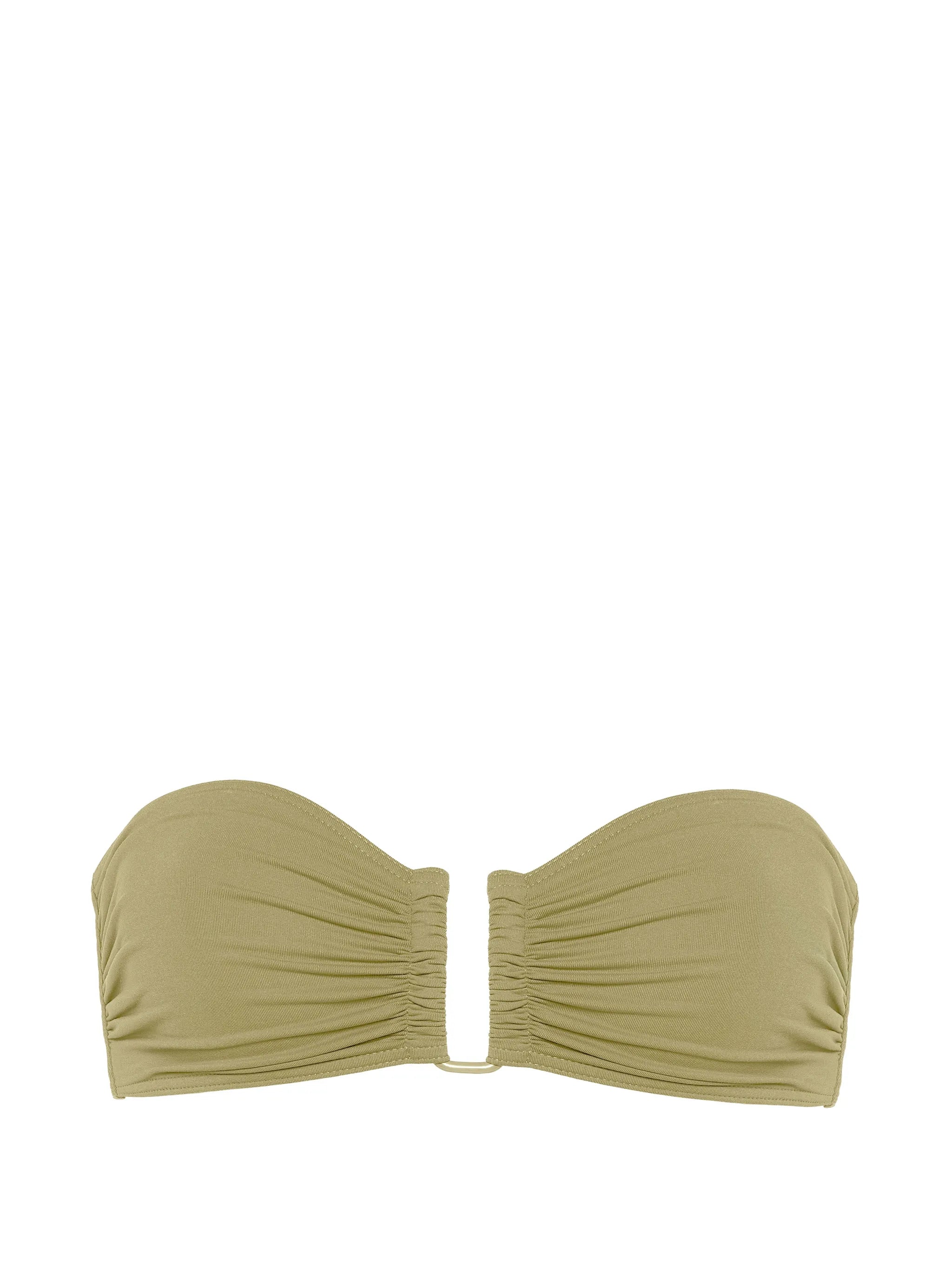 Show Bandeau ruched bikini top