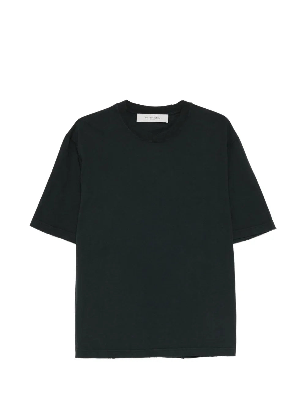 logo-embroidered bleached-finish T-shirt